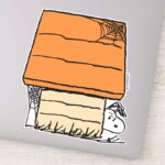 Snoopy Halloween Spider Web Doghouse Sticker
