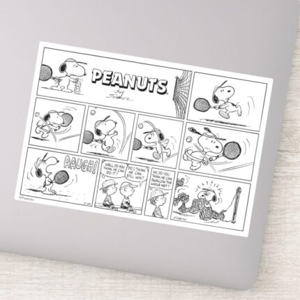 Snoopy Plays Tennis Sticker