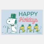 Snoopy Top Hat Peppermint Candy Rectangular Sticker