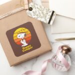 Snoopy Beagle Scout Happy Camper Square Sticker