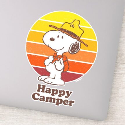 Snoopy Beagle Scout Happy Camper Sticker