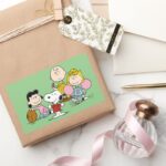 Snoopy And The Gang Play Football Rectangular Sticker