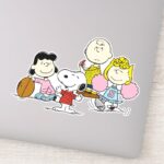 Snoopy And The Gang Play Football Sticker