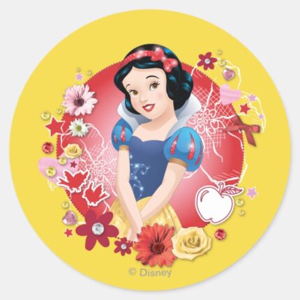 Snow White Fairest In The Land Classic Round Sticker