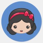Snow White Emoji Classic Round Sticker