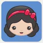 Snow White Emoji Square Sticker