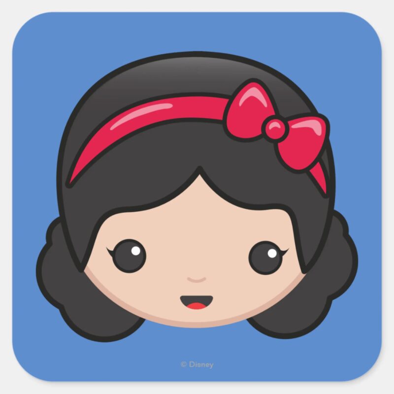 Snow White Emoji Square Sticker Snow White Emoji Square Sticker
