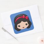 Snow White Emoji Square Sticker