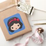 Snow White Emoji Square Sticker