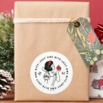 Snow White Outline Graphic Just One Bite Classic Round Sticker