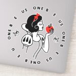 Snow White Outline Graphic Just One Bite Sticker