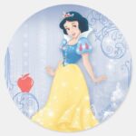 Snow White Princess Classic Round Sticker