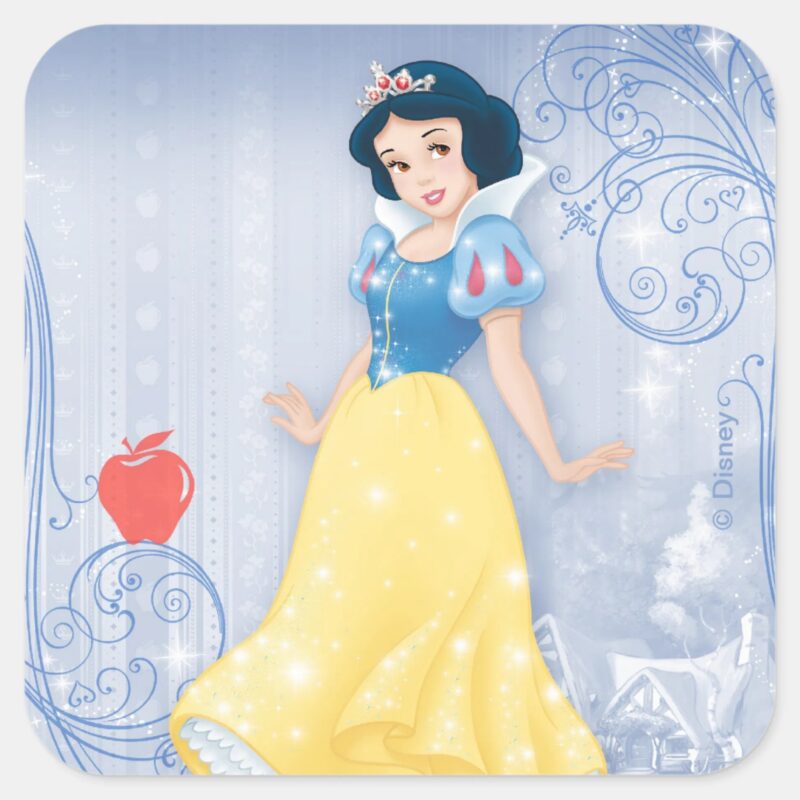 Snow White Princess Square Sticker Snow White Princess Square Sticker