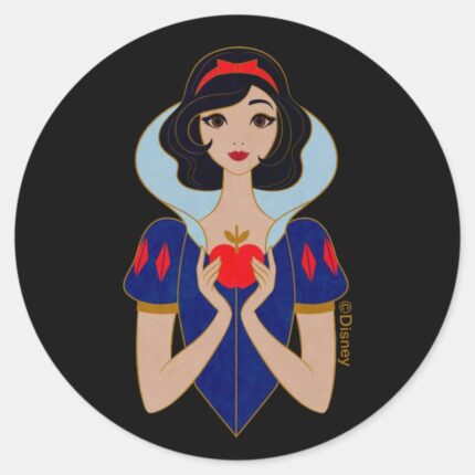 Snow White Stylized Character Badge Classic Round Sticker