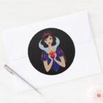Snow White Stylized Character Badge Classic Round Sticker