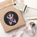 Snow White Stylized Character Badge Classic Round Sticker