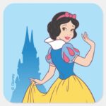 Snow White Castle Graphic Square Sticker