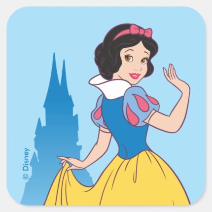 Snow White Castle Graphic Square Sticker