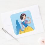 Snow White Castle Graphic Square Sticker
