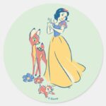 Snow White Dopey With Friends Classic Round Sticker