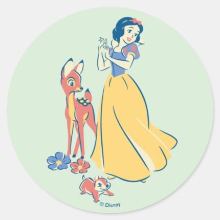 Snow White Dopey With Friends Classic Round Sticker