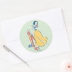 Snow White Dopey With Friends Classic Round Sticker