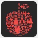 Snow White Friends Apple Square Sticker