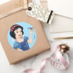 Snow White Besties Rule Classic Round Sticker