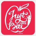 Snow White Just One Bite White Square Sticker