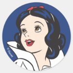 Snow White One Bite Classic Round Sticker