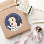 Snow White One Bite Classic Round Sticker
