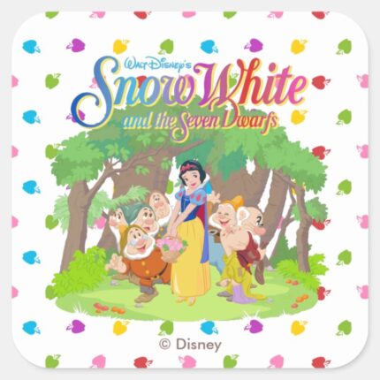 Snow White The Seven Dwarfs Wishes Come True Square Sticker
