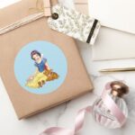 Snow White And Animal Friends Classic Round Sticker
