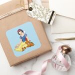 Snow White And Animal Friends Square Sticker