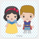 Snow White And Prince Charming Emoji Square Sticker