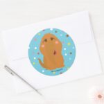 Snuffleupagus Blue Stars Dots Pattern Classic Round Sticker