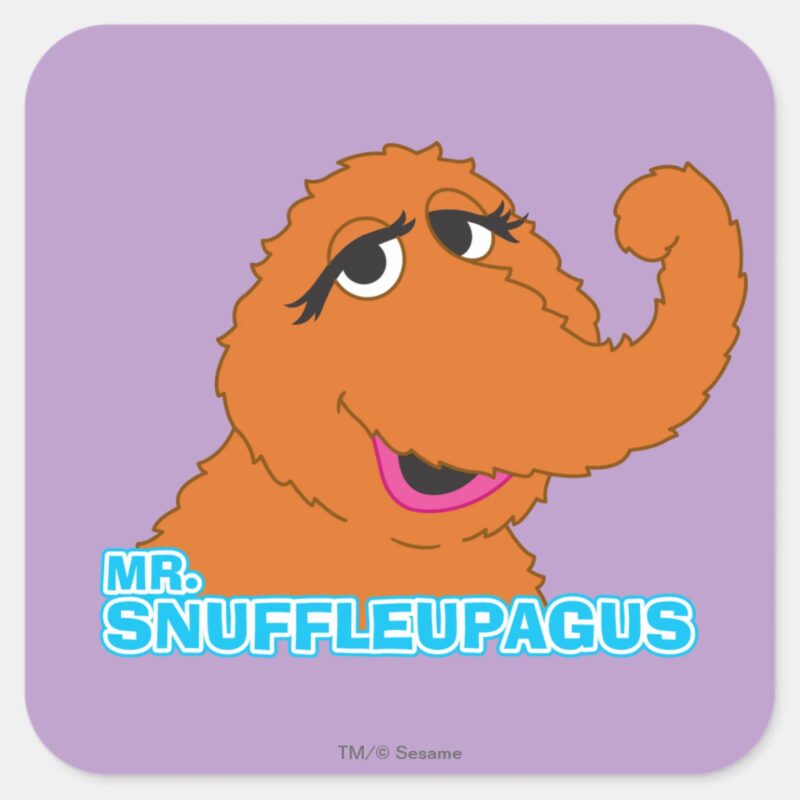 Snuffleupagus Relaxed Square Sticker Snuffleupagus Relaxed Square Sticker