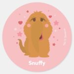 Snuffy Hearts Stars Graphic Classic Round Sticker