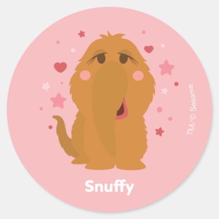 Snuffy Hearts Stars Graphic Classic Round Sticker
