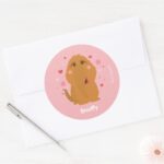 Snuffy Hearts Stars Graphic Classic Round Sticker