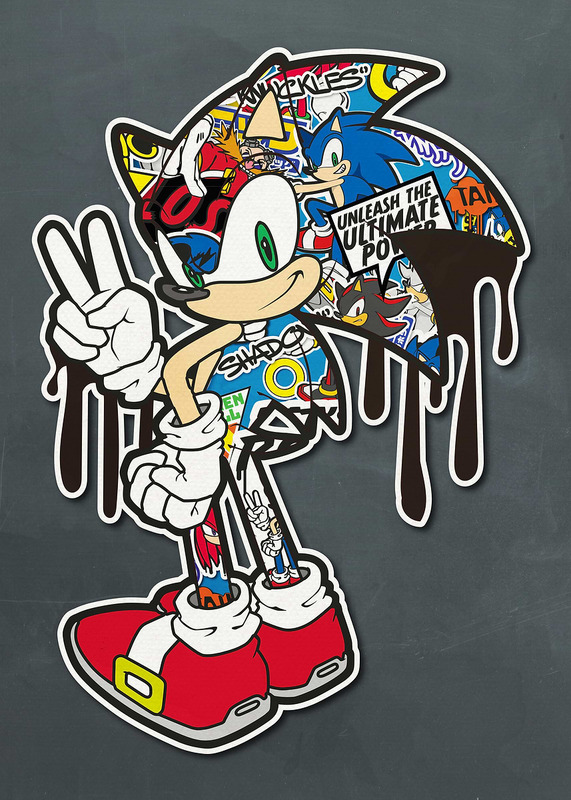 Sonic Peace Sign Poster