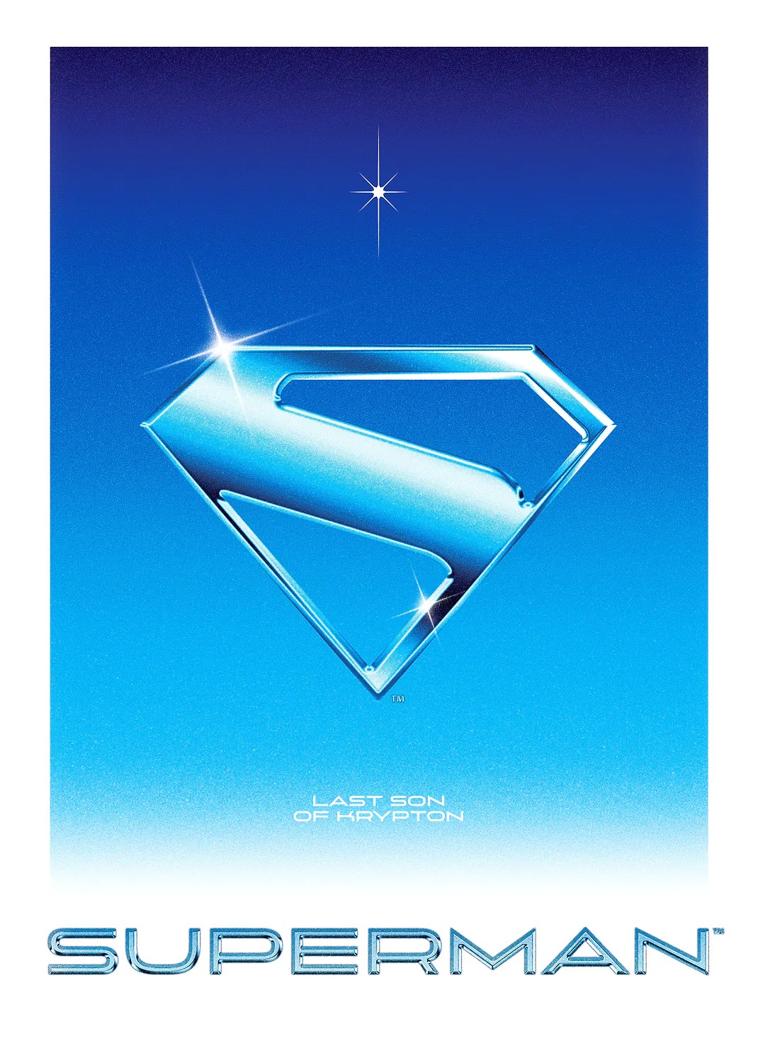 Sparkle Metallic Blue Superman Shield