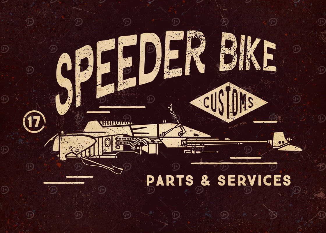 Speeder Bike Customs Starwars Poster