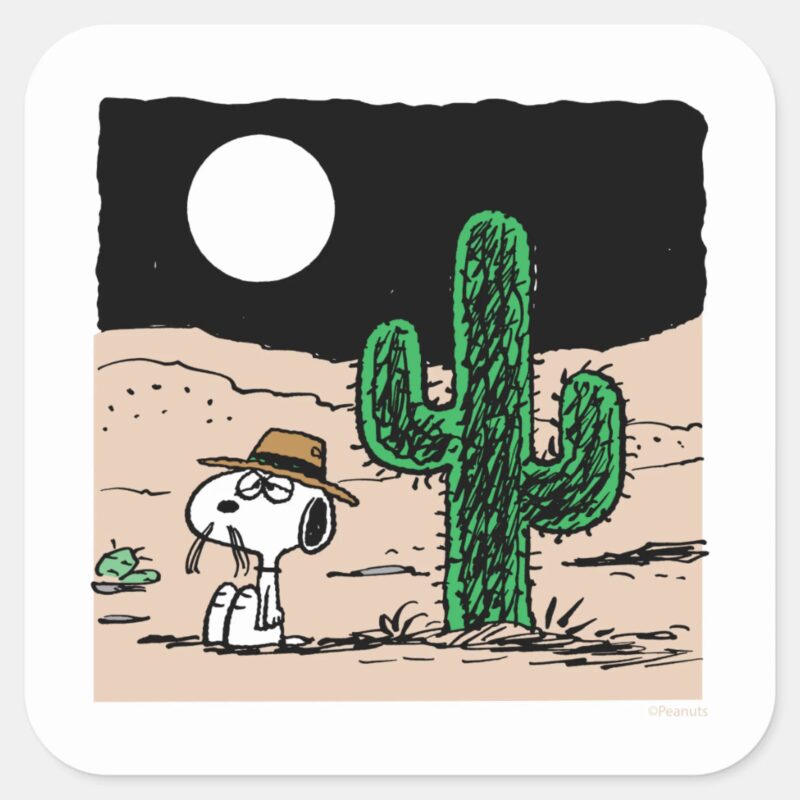 Spike In A Moonlit Desert Square Sticker