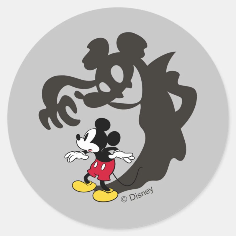 Spooky Halloween Mickey Mouse Classic Round Sticker