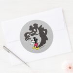 Spooky Halloween Mickey Mouse Classic Round Sticker