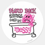 Stand Back Classic Round Sticker