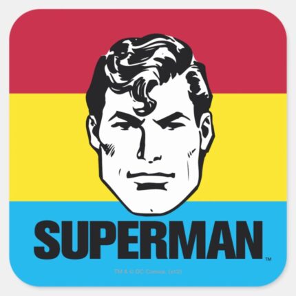 Stripe Boy Superman Square Sticker