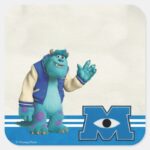 Sulley Waving Square Sticker
