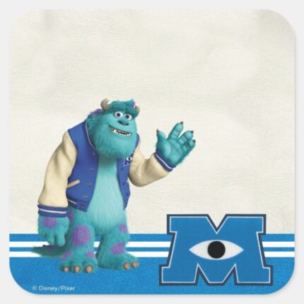 Sulley Waving Square Sticker